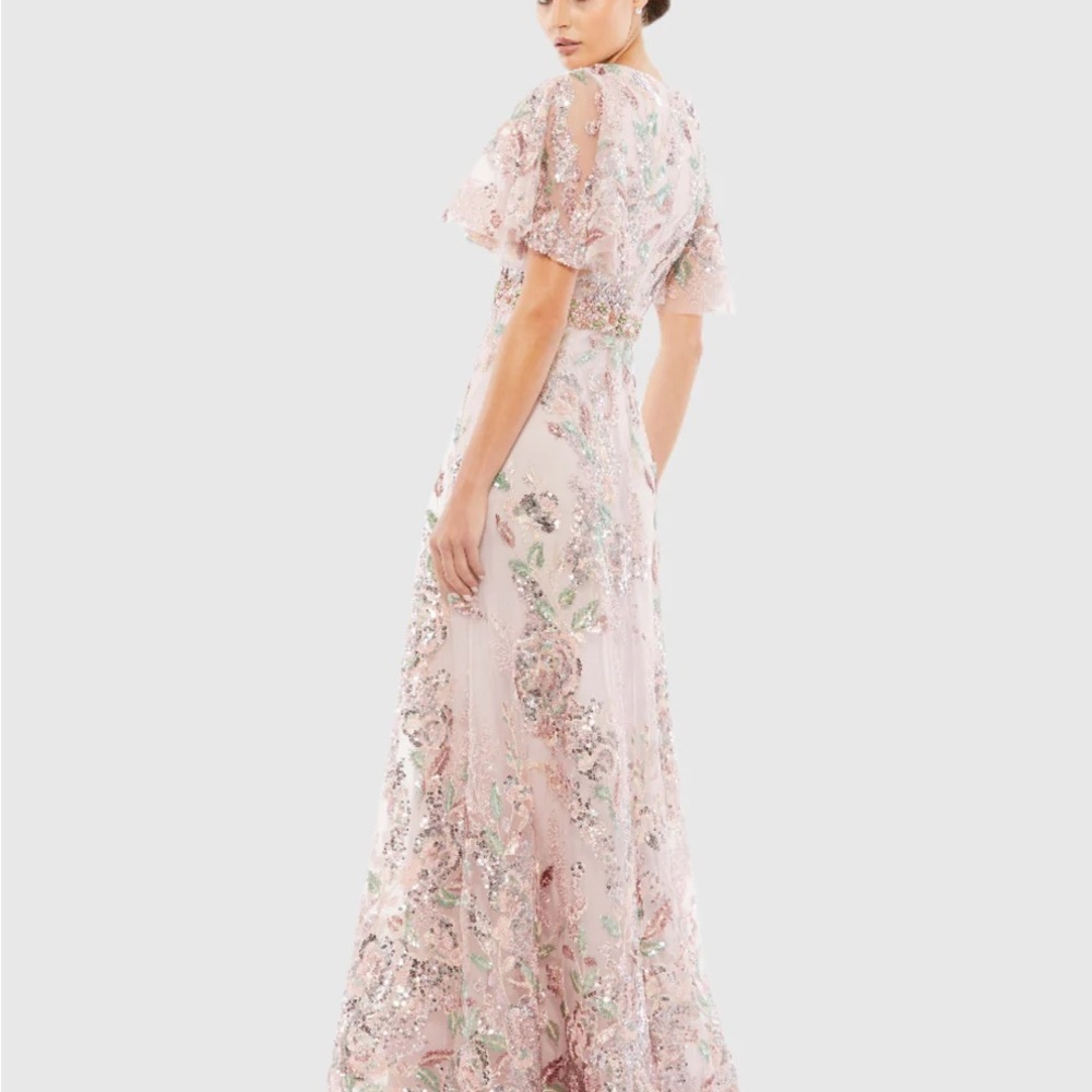 Mac Duggal Pink Floral Maxi Dress - Picture 2 of 11